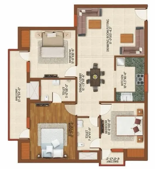 4 BHK floor plan